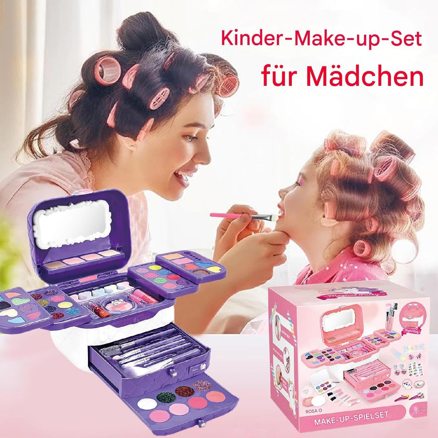 Mädchen Schminkspiel - Starterset Kind Prinzessin Rollenspiel Spielzeug | Geschenk, Waschbares Verkleidungsset | Geburtstagsgeschenk Für Mädchen 3-12 Jahre