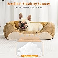 Vista 3 de FURTIME Camas medianas para perros medianos, cama rectangular lavable para perro, cama ortopédica suave y cómoda, cama calmante para cachorros, sofá