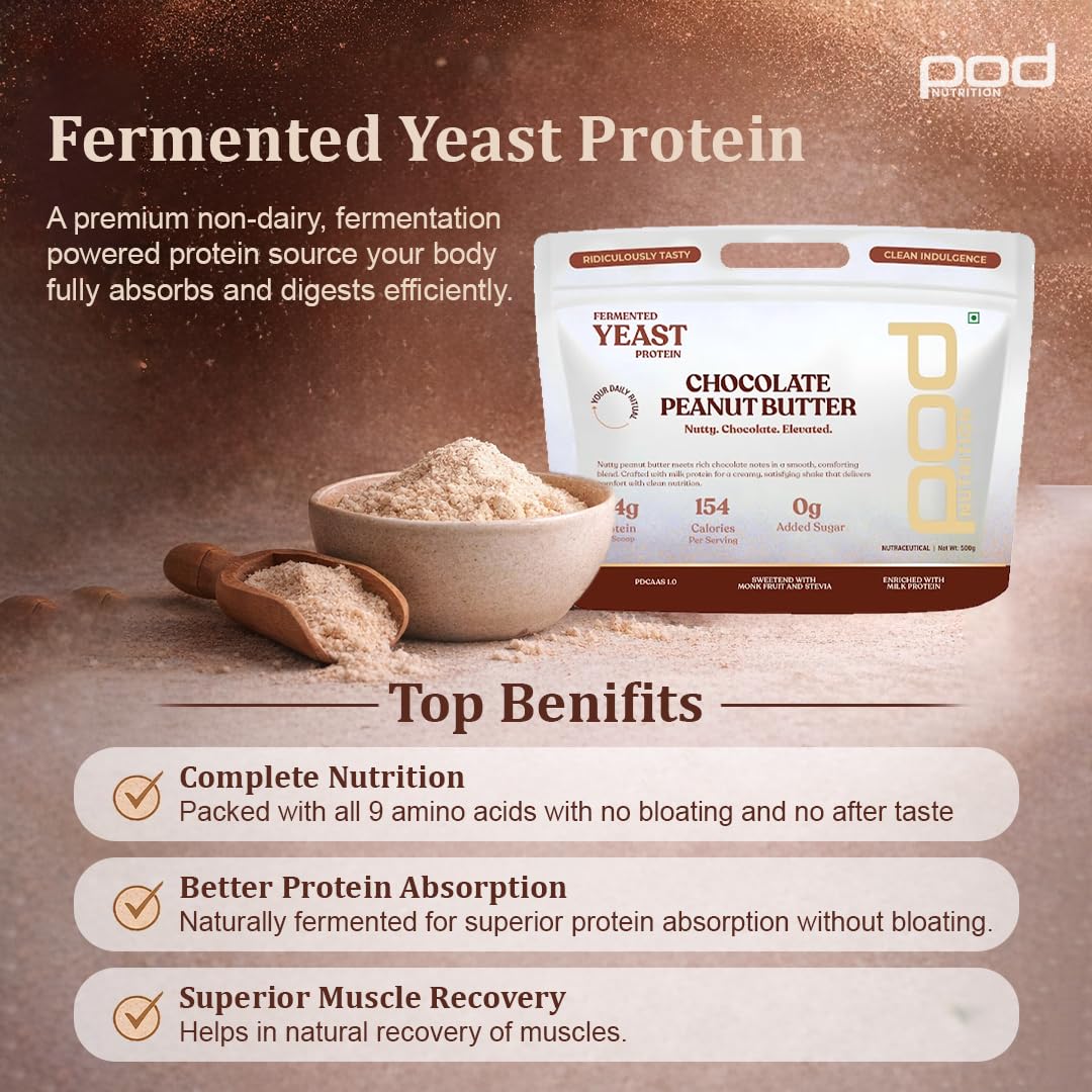 Yeast Protein Powder – Chocolate Peanutbutter | 24g Protein per Serving | Fermented Yeast Protein | 0g Added Sugar | Monk Fruit & Stevia | Plant-Based Protein Alternative | 500g — Amazon image 6