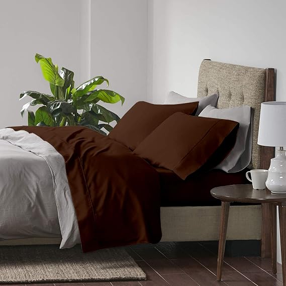 Full XL Sheets Bed Sheets Full XL Size 4 Piece Sheets Full XL Size Sheets Full XL Bed Sheets Full XL Sheet Set Best Full XL Size 4 Pcs. Deep Pocket Cotton Sheets Full XL Bedding Sets Chocolate Sheets