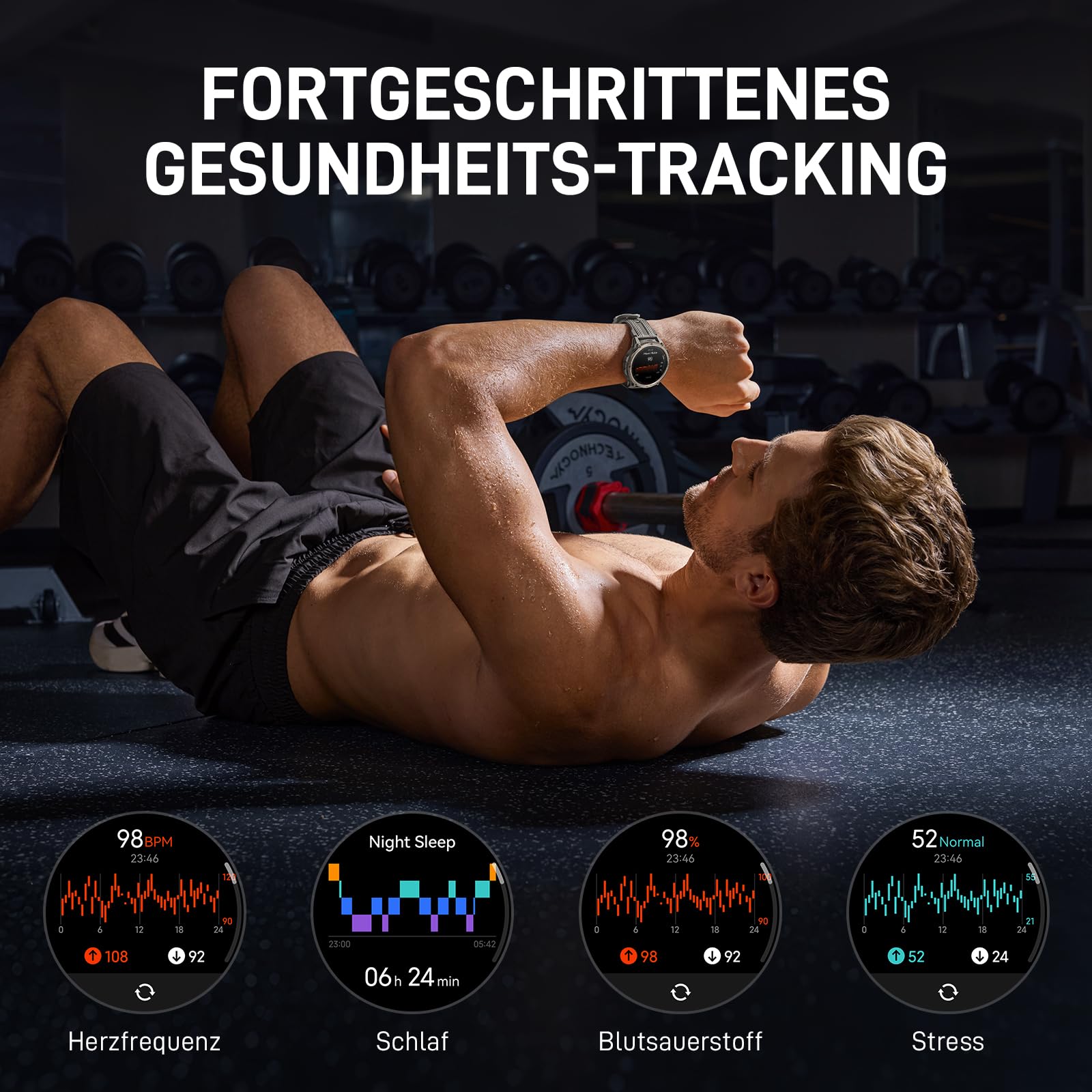 KOSPET ORB 2 GPS Smartwatch Herren Damen 1,43" AMOLED, 5 ATM & IP69 | 16 Tage Akku, 170+ Sportmodi, Gesundheitsfunktionen, LED-Taschenlampe & Walkie-Talkie, Militär Smart Watch für Android/iPhone