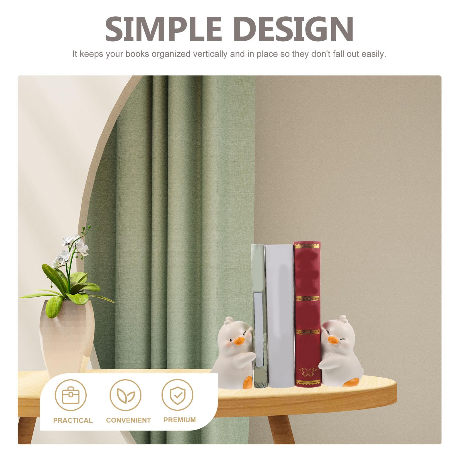 SUPVOX Fermaporta in Resina a Forma di Anatra Gialla Adorabile, Decorazione per Casa e Ufficio, come Fermalibri per Mensole e Scrivanie