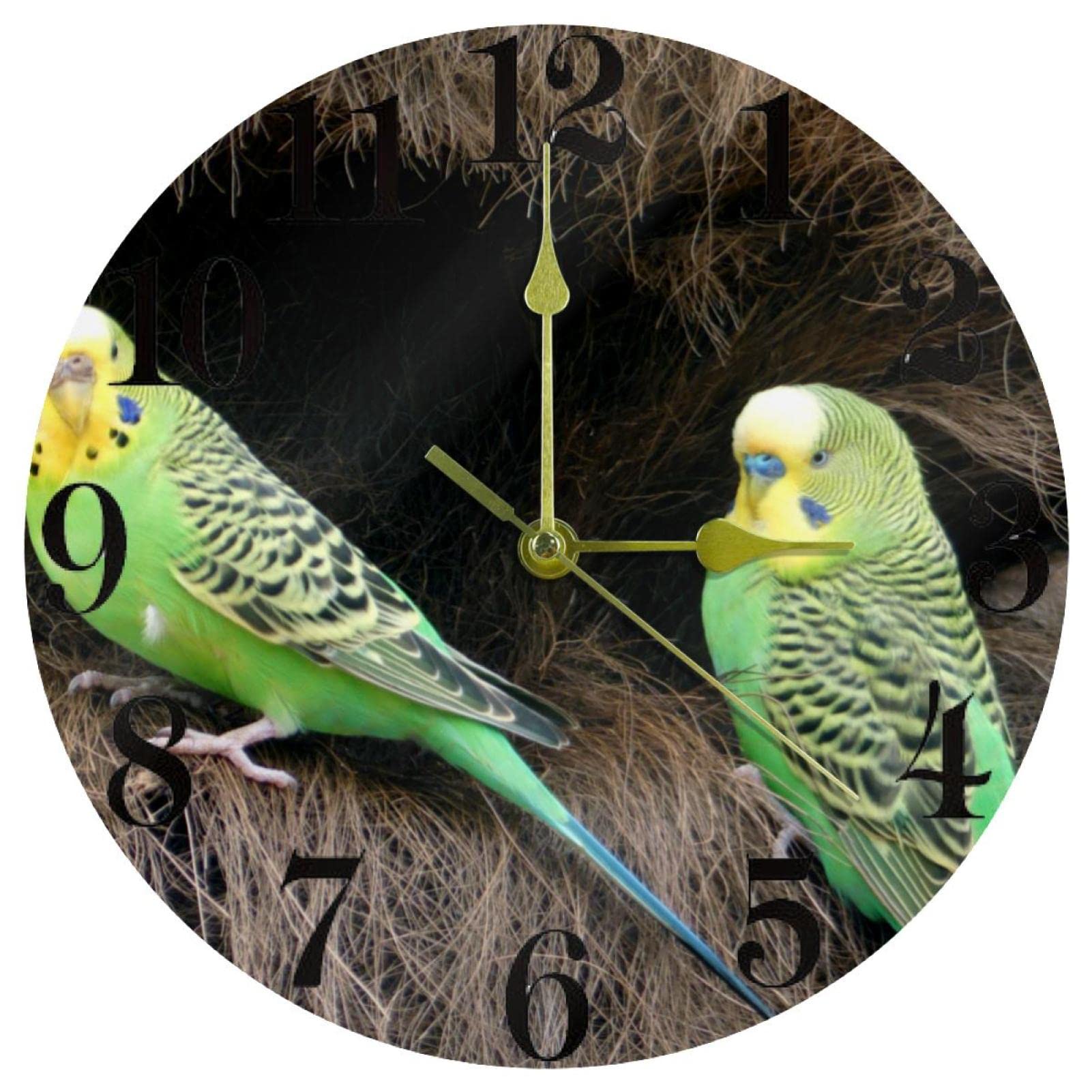 Horloge murale sans tic-tac Melopsittacus pour retrouver le sommeil dans une chambre