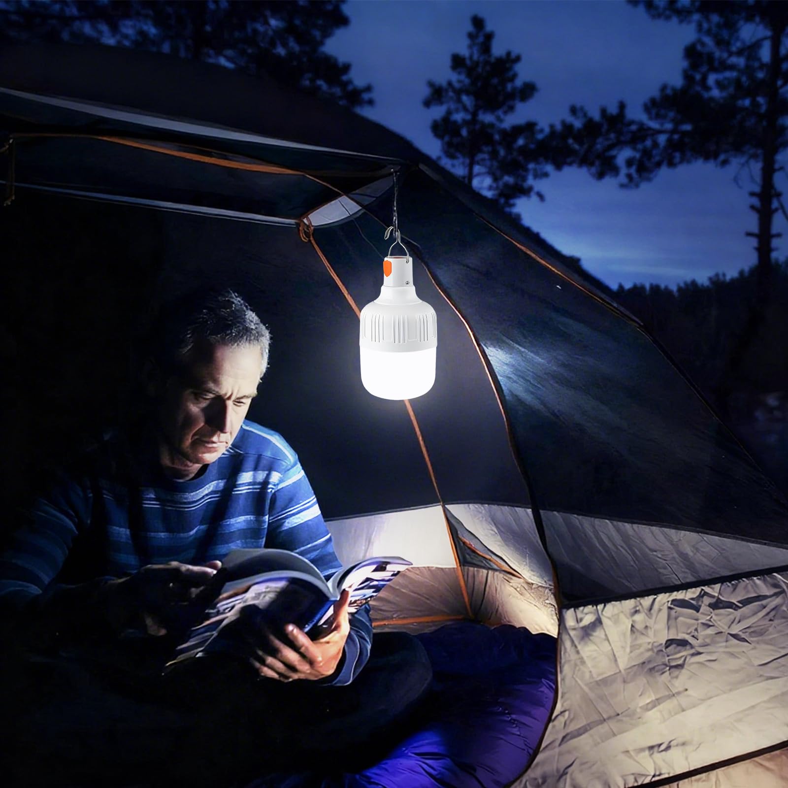 LED Lanterna da Campeggio, USB Ricaricabile Lampada da Campeggio, 3Luminosità Modalità di Illuminazione Lanterna Esterna Portatile per Terrazza Pesca Escursionismo (5 Pack)