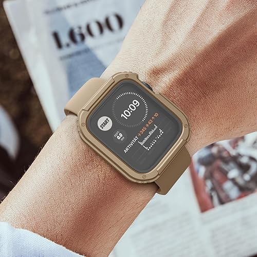 Vista 21 de Recoppa Funda resistente para Apple Watch de 1.732 pulgadas Series SE 6/5/4 con protector de pantalla, duradera serie Quattro Pro Series a prueba