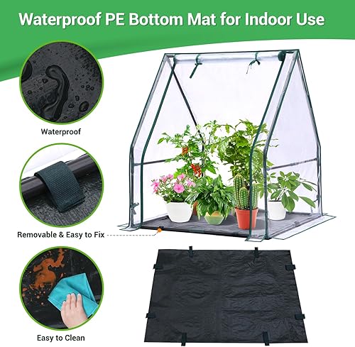 Miniatura 4 de Mini invernadero para interiores y exteriores Ohuhu - Casa verde portátil de mesa con almohadilla impermeable para plantas pequeñas germinación de