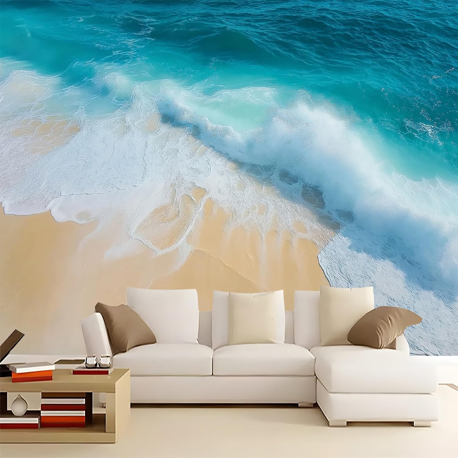Papier peint panoramique plage tropicale fresque murale 3D