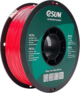 eSUN PETG Filament 1.75mm, 3D Printer Filament PETG, Dimensional Accuracy +/- 0.05mm, 1KG Spool (2.2 LBS) 3D Printing Filament for 3D Printers, Solid Red
