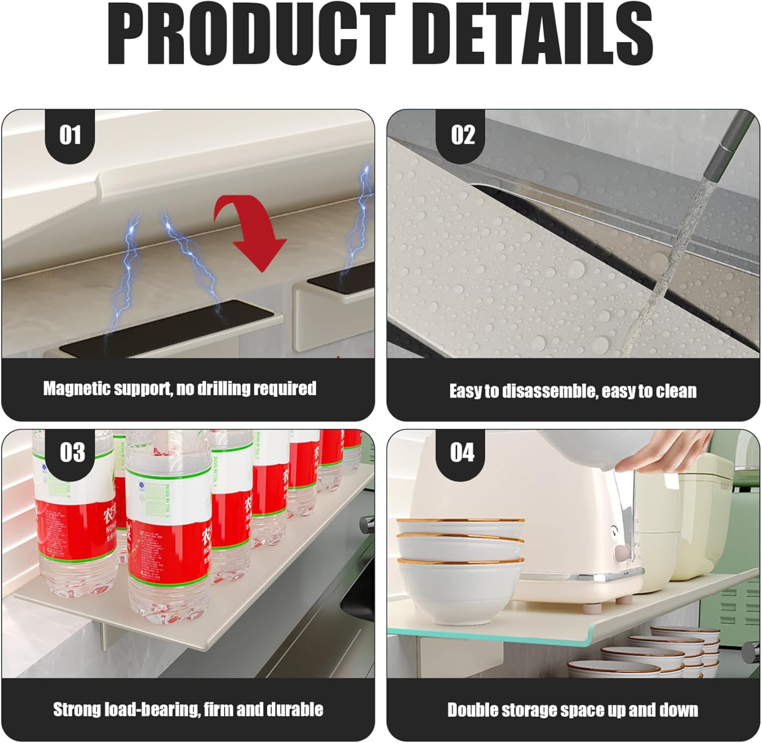 Window Sill Window Sill Extender Plate16 x9 In Carbon Steel Window Plant Shelves with Magnetic Base Heavy-Duty Anti-Rust Waterproof Countertop Extension Board for Kitchen Office Bathroom