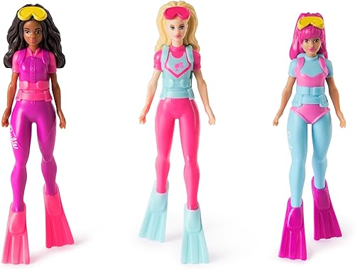 Miniatura 7 de SwimWays Barbie - Paquete de 3 personajes de buceo, accesorios de piscina y juguetes de piscina para niños, suministros para fiestas en la piscina y