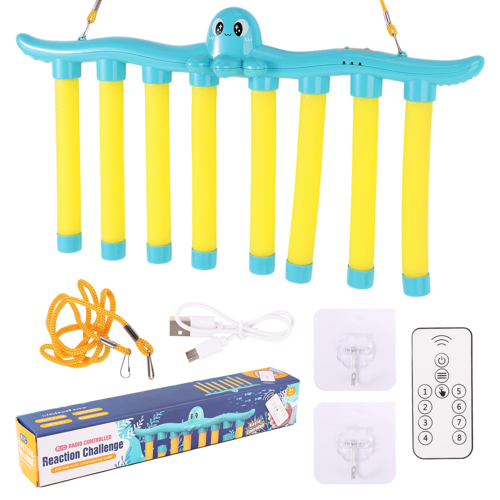 BTFO Octopus Drop Stick Game Set, Adjustable Speed Reflex Challenge Game Catch Stick Reaction Toy Hand Eye Coordination Toys for Kids and Adults