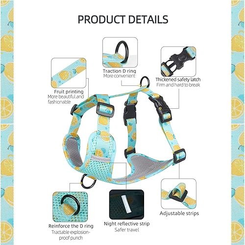 Miniatura 4 de Arnés transpirable para perro, arnés reflectante ajustable con anillo en D sin tirones, arnés para caminar para perros pequeños, medianos y grandes