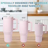 Vista 2 de WK IEASON Pajitas reutilizables de acero inoxidable para HydroJug Traveler de 40 onzas, 3 popotes de metal para popote de repuesto de 40 onzas con 2