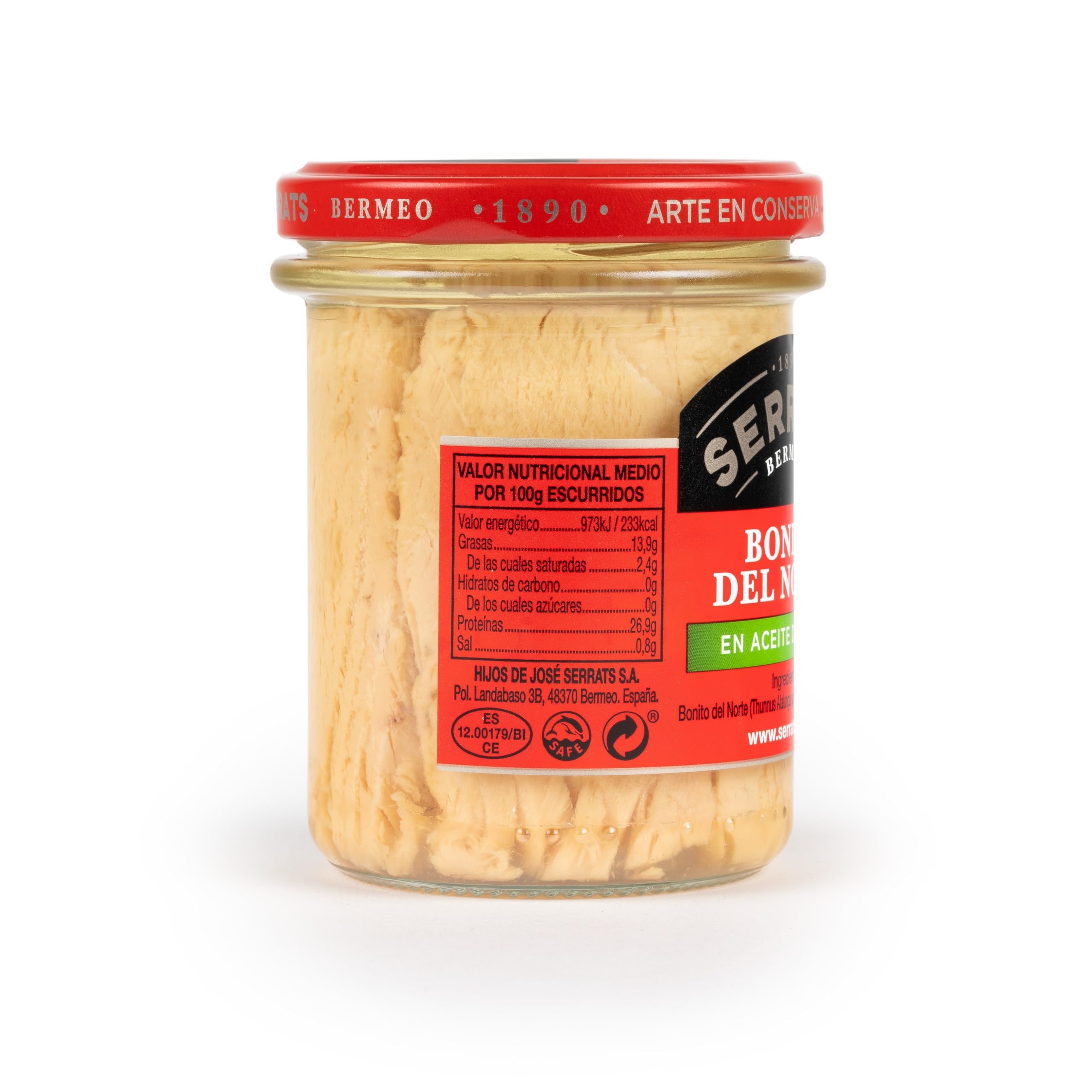 CONSERVAS SERRATS - Tonno Bianco del Cantabrico in Olio d'Oliva - 6 Vasetti x 190g (Totale: 1140g) - Lavorazione Artigianale dal 1890 - Senza Glutine - Ricco di Omega 3 – Premium