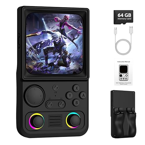 R36TMAX - Consola de juegos de mano retro, consola de juegos retro portátil con pantalla inspirada en CRT de 4.0 pulgadas, clásicos arcade de 4000