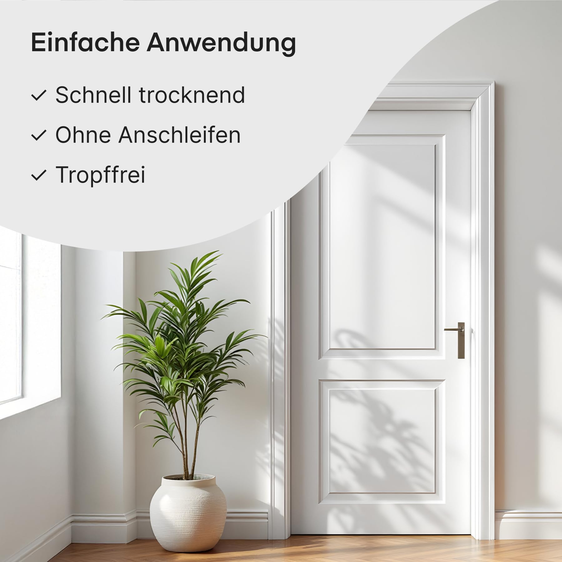 Grundmann Weisslack - 3 Kg - RAL 9016 Verkehrsweiss - Seidenmatt - 4in1 Grundierung & Decklack - Premium Weißlack - Hohe Beständigkeit & Deckkraft - Holz, Metall, Kunststoff