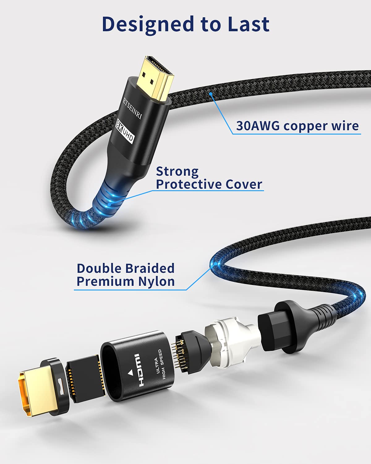Crаzу Dеаlѕ 8K HDMI Cable 2.1 2M, Etseinri Certified HDMI Cable 6.6Ft 48Gbps Ultra High Speed HDMI 2.1 Cord 8K60Hz 4K120Hz eARC RTX 3090 HDR10 HDCP 2.2 2.3 for R-oku/F-ire/S-Ony/L-G/S-amsung, PS5, Xbox Series X Exсluѕіvе 8K HDMI Cable 2.1 2M, Etseinri Certified HDMI Cable 6.6Ft 48Gbps Ultra High Speed HDMI 2.1 Cord 8K60Hz 4K120Hz eARC RTX 3090 HDR10 HDCP 2.2 2.3 for R-oku/F-ire/S-Ony/L-G/S-amsung, PS5, Xbox Series X