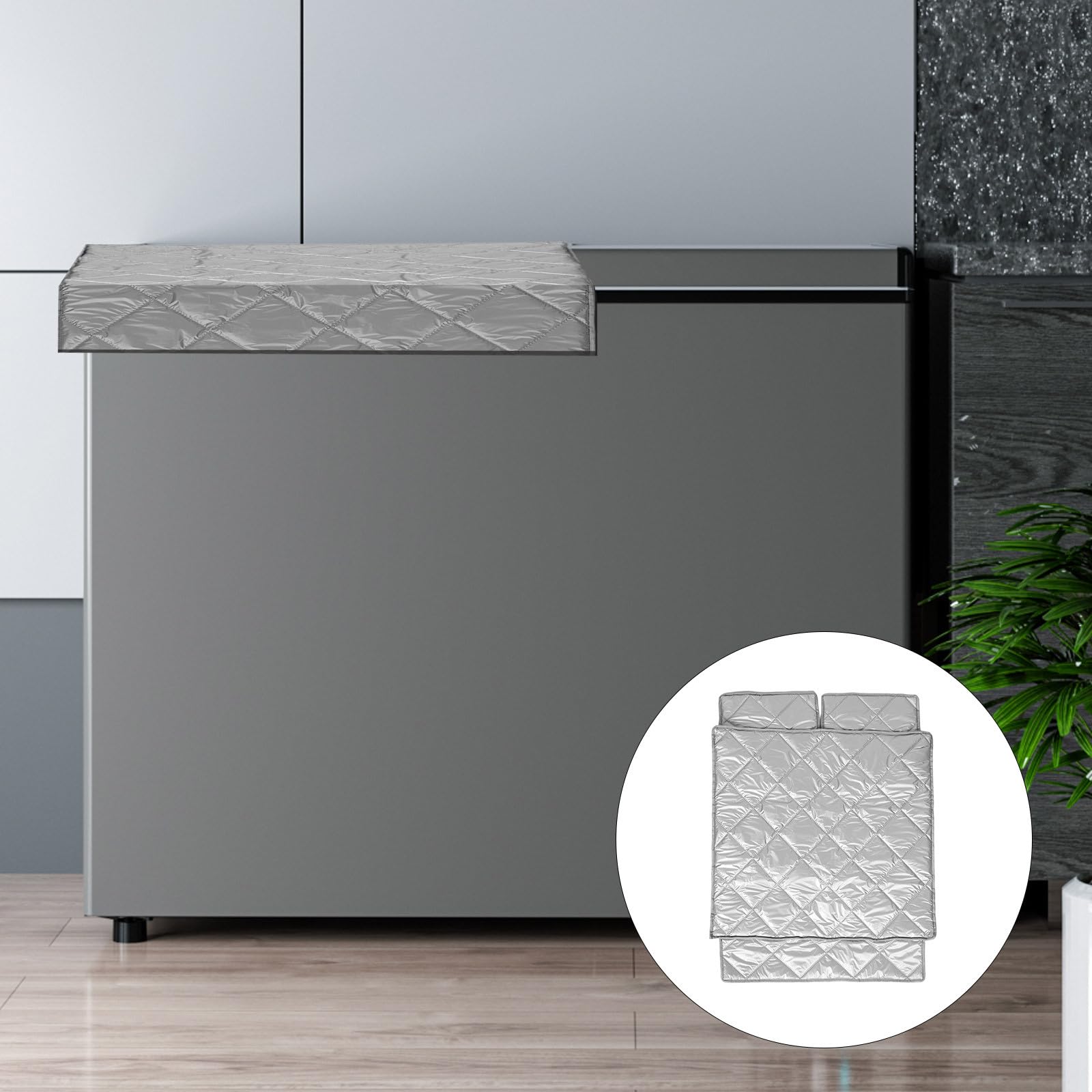 Sonnenschutz Kühlschrankabdeckung aus Aluminiumfolie und Oxford Stoff mit Magnet für Gefrierschränke und Haushaltsgeräte