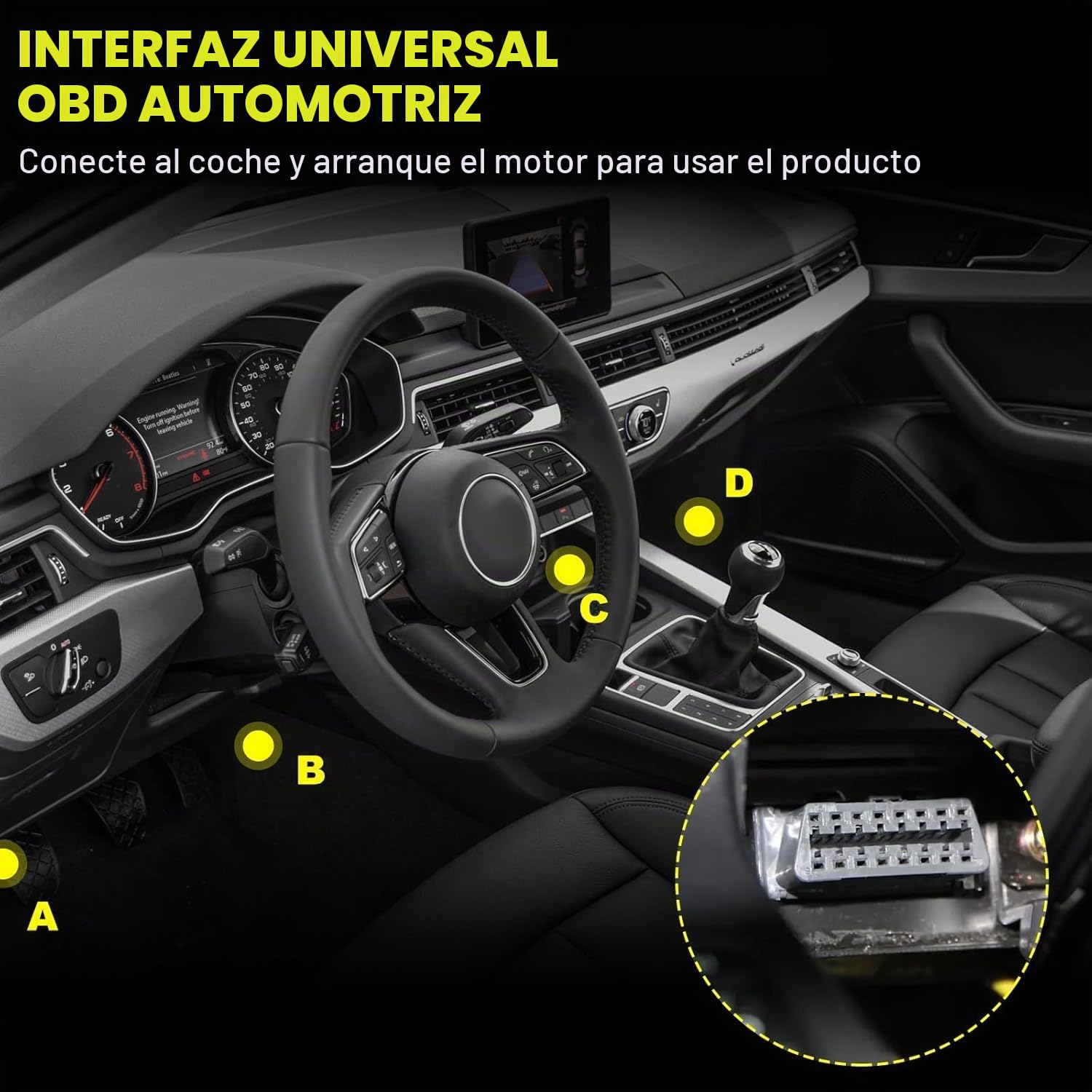 Dispositivo de diagnóstico OBD2, Lector de Errores con Todas Las Funciones OBDII, Universal para Camiones y Coches, 10 Idiomas para después de 2000 Todos los vehículos, Lector de código de Error