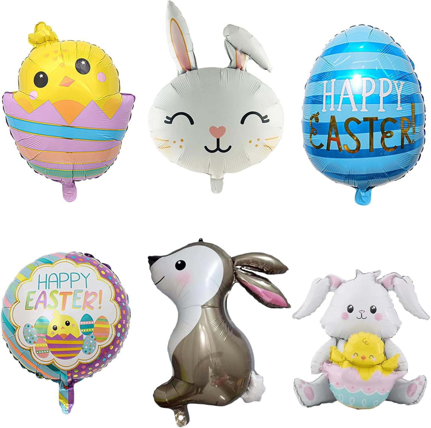 6 Pcs Easter Balloon Set Fun Easter Balloons Peter Rabbit Balloons Foil Balloons Easter Bunny Balloons Perfect for Easter Decorations and Celebrations Creative Balloon Decor for Party Festivals