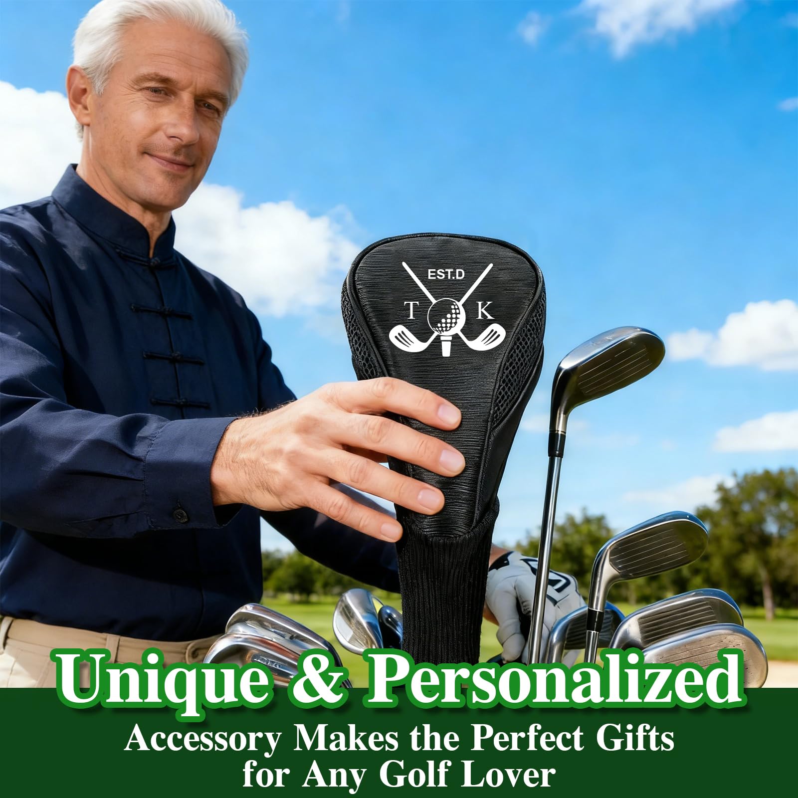 Housse de Club de Golf personnalisée UIDMEN, Couvre-Club de Driver, Impression personnalisée avec nom ou Logo, Accessoires de Golf pour Hommes, Cadeaux pour Les passionnés de Golf, Les golfeurs
