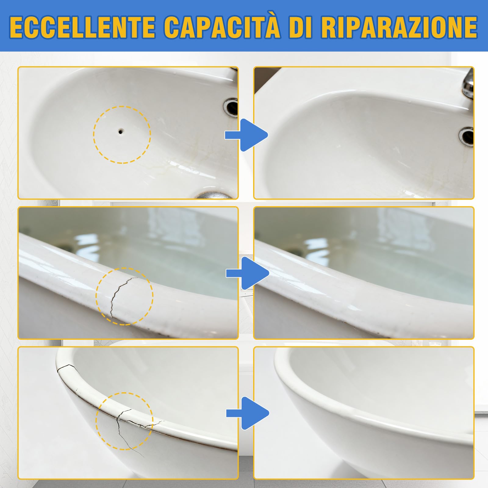 prowithlin Kit Riparazione Piastrelle, Riparazione Piatto Doccia Resina – Ripara Piastrelle Scheggiate, Ripara Gres Porcellanato, Ripara Ceramica Lavandino – Impermeabile, Colore Regolabile (1)