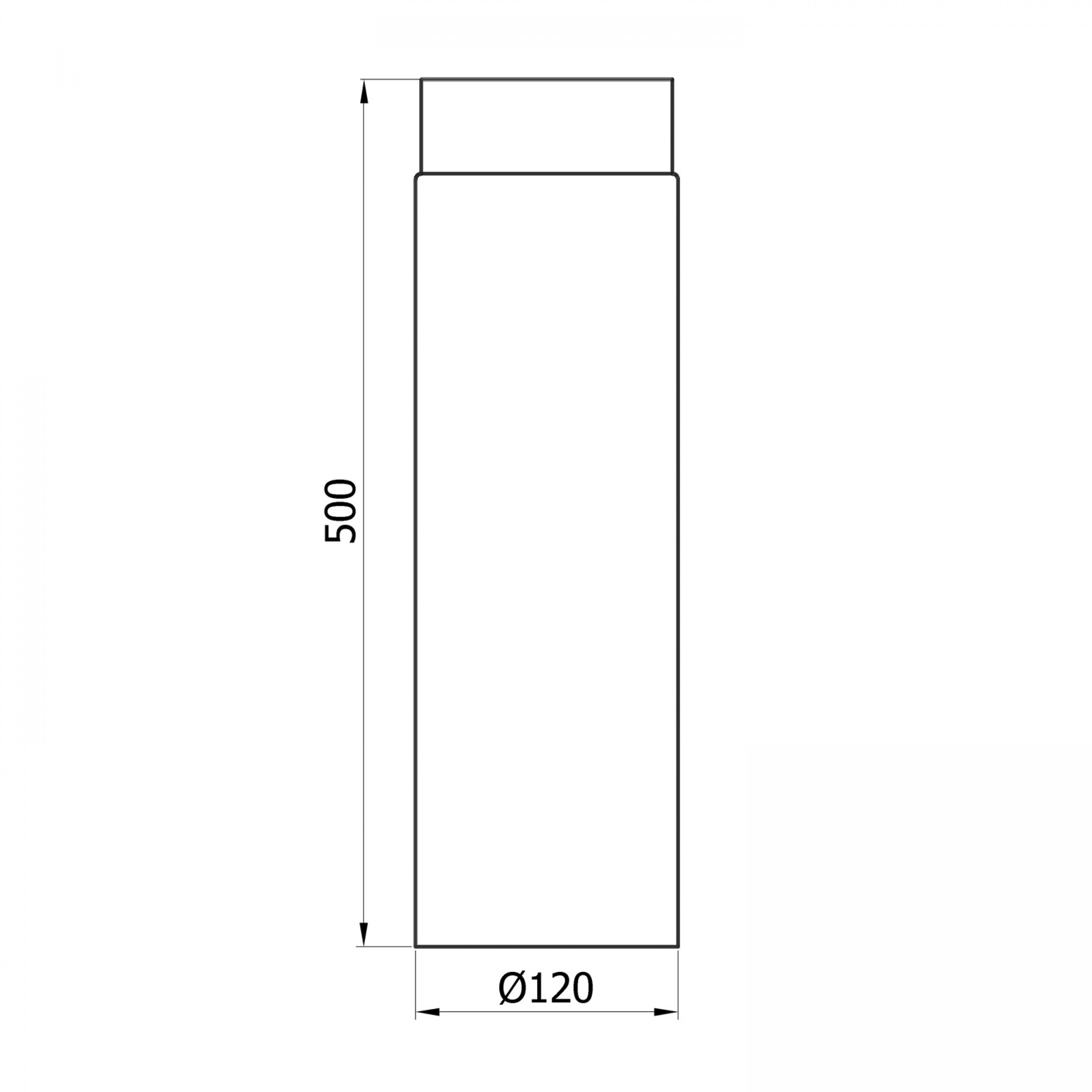Raik sh003–120 de fumée GG de tube/tuyau de poêle 120 mm – 500 mm fonte