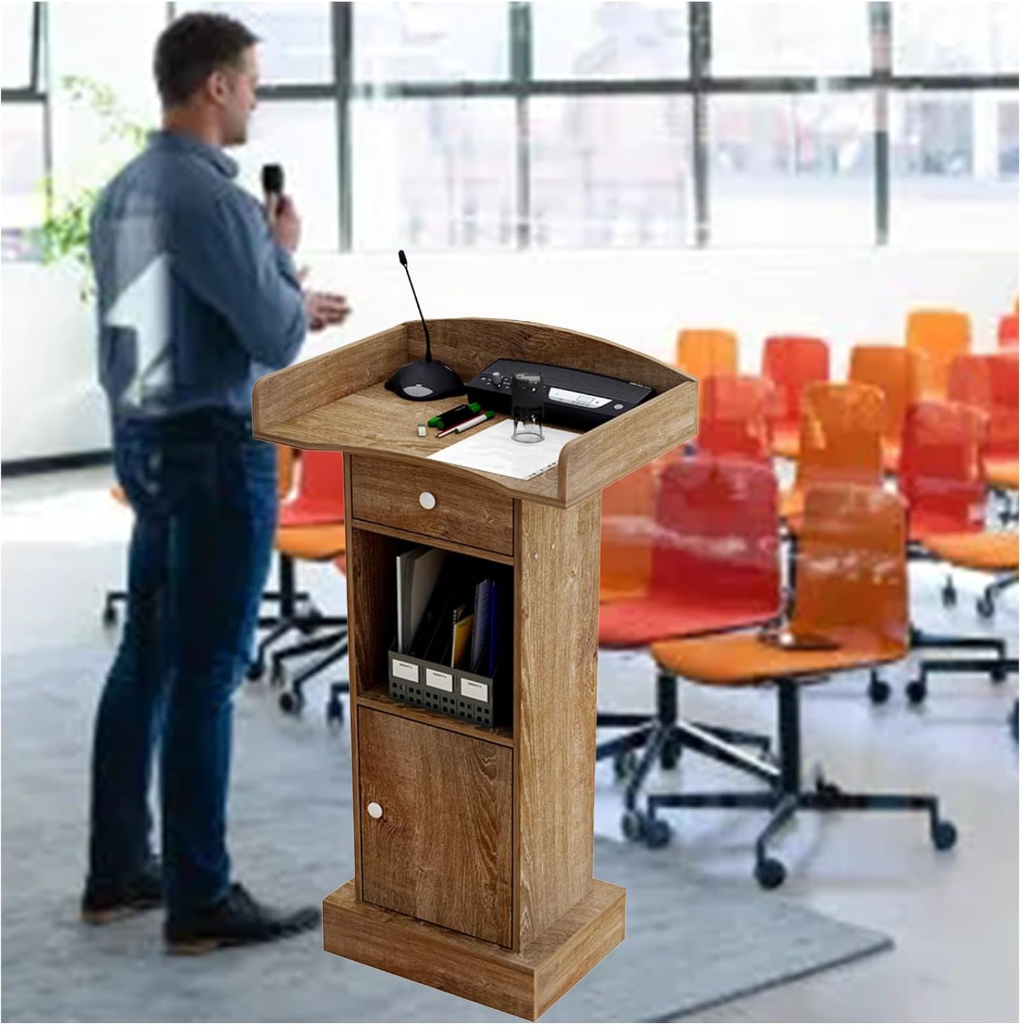 Amazon.co.jp: 教会の説教壇の演台 教会 聖職 教師 ホスト スピーカー プロフェッショナル 会議 レクチャーデスク 引き出しと棚 ...
