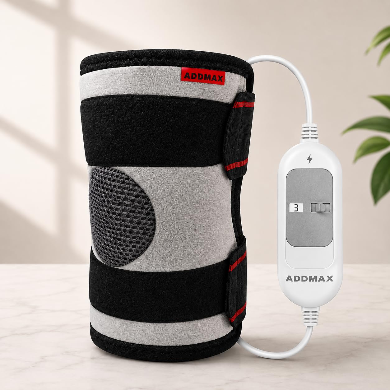 addmax adjustable heating knee pads orthopedic electric heat belt knee support brace arthritis muscle joint pain relief belt (free size)