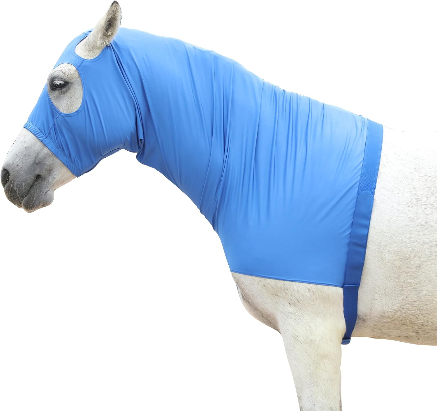 LEAFOREST Horse Slinky Hood with Zipper - Stretch Neck Cover for Horses, Sleazy Hoodies for Mane & Braids Protection, Can Keep Clean for Show and Event Prep & Under Blanket Use Black X-Large
