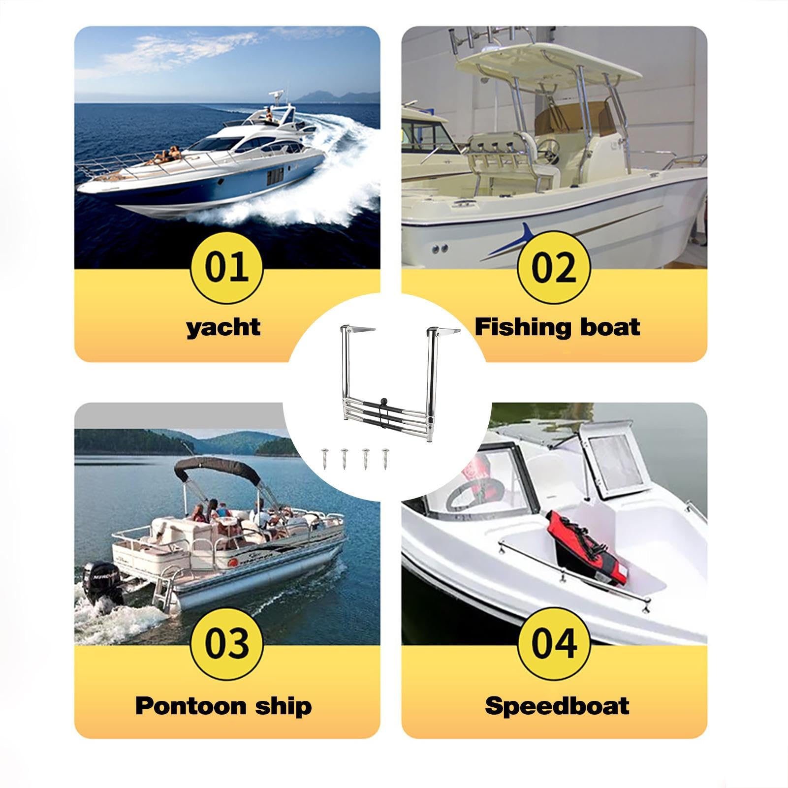 Estensibile Realizzata in Acciaio Inossidabile con 3 Gradini Antiscivolo | Telescopica per Yacht per Barca Yacht Piscina Ponte Uso Universale