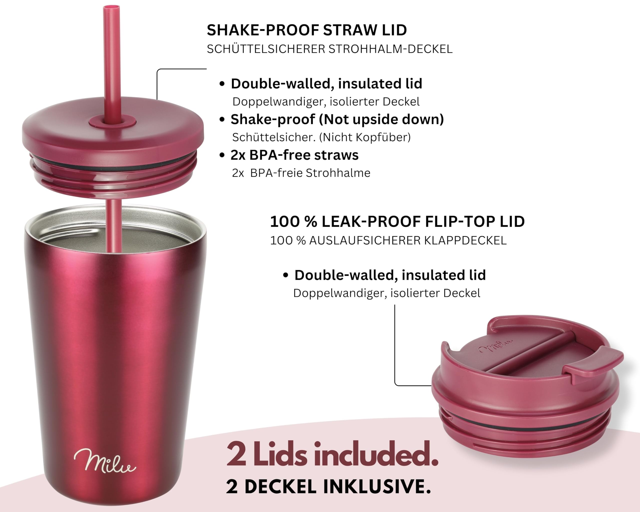 Milu Thermo Mug 400ml, 100% Leak-Proof - Image 2