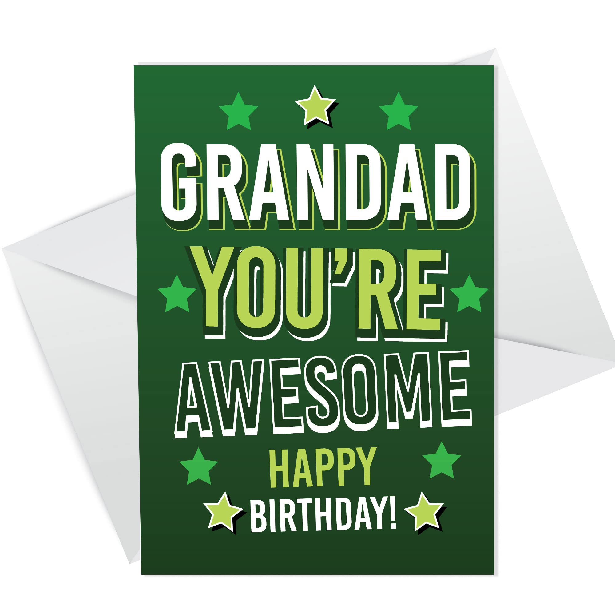 RED OCEAN Grandad Birthday Card From Grandson Granddaughter Funny Novelty Birthday Card For Grandad