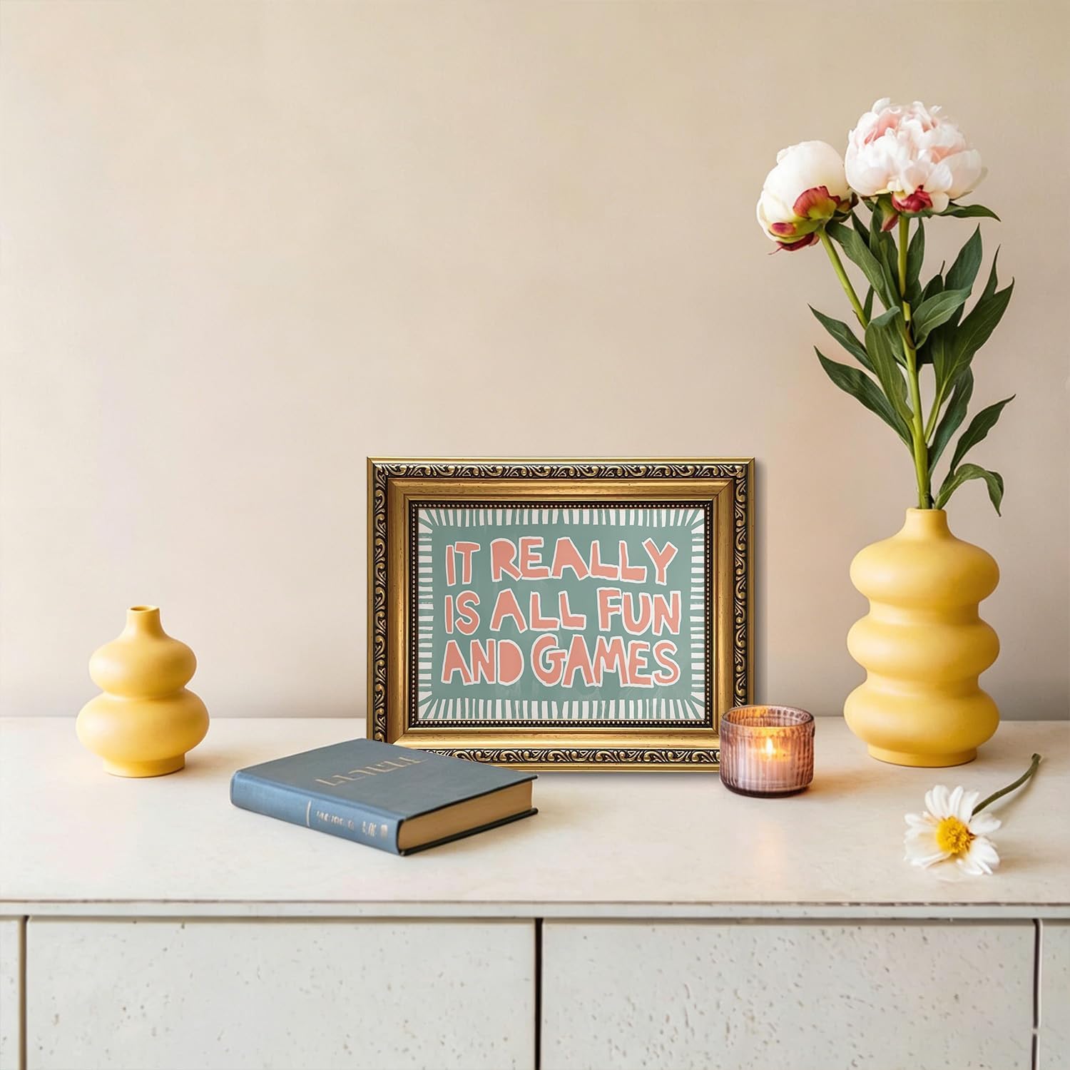 It Really Is All Fun and Games Print Teal Typography Wall Art 8x10in image 2