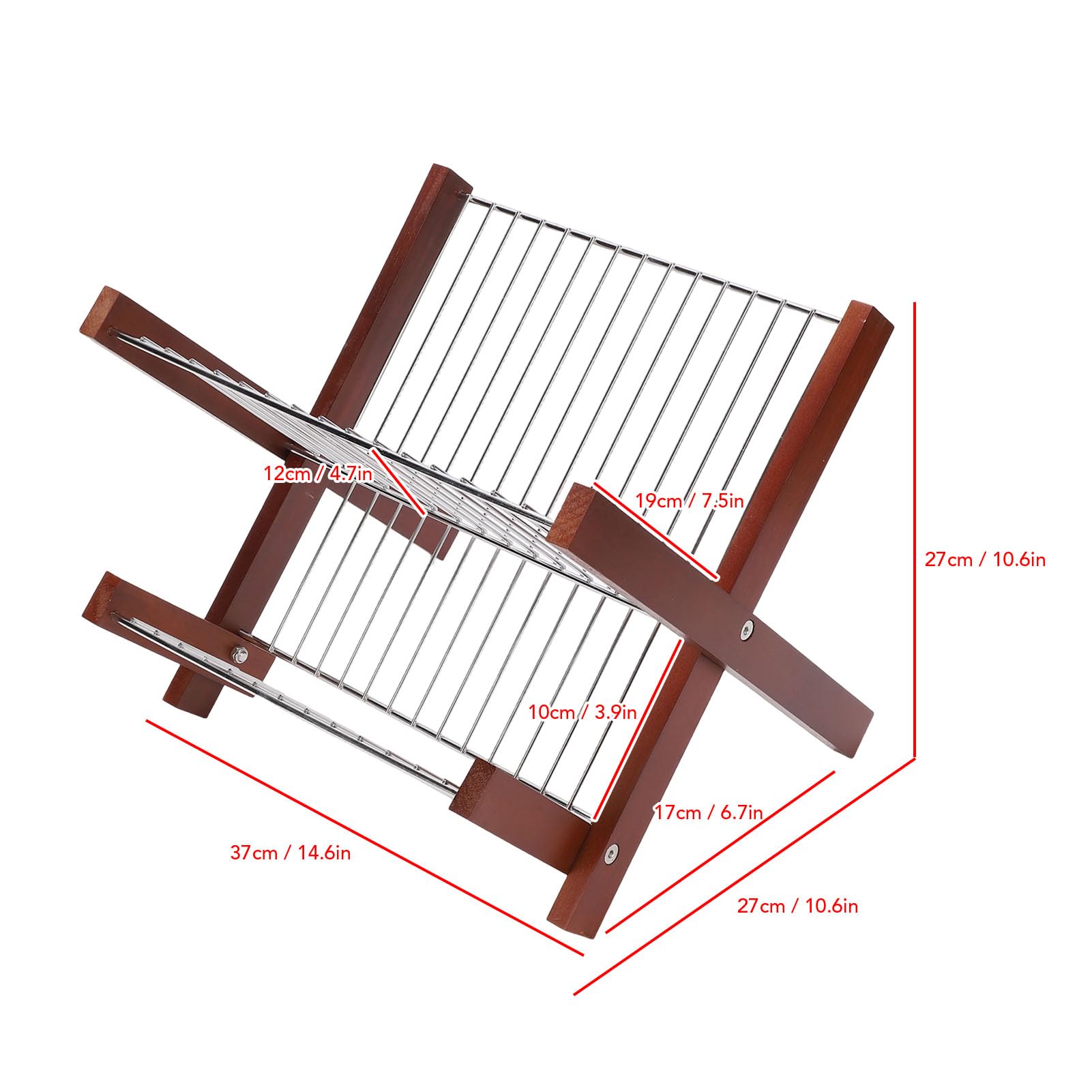 SIXRUN Escurridor de Platos para Encimera de Cocina, Escurridor de Platos de Acero Inoxidable sobre el Fregadero de 2 Niveles Que Ahorra Espacio para Tazones, y Palillos