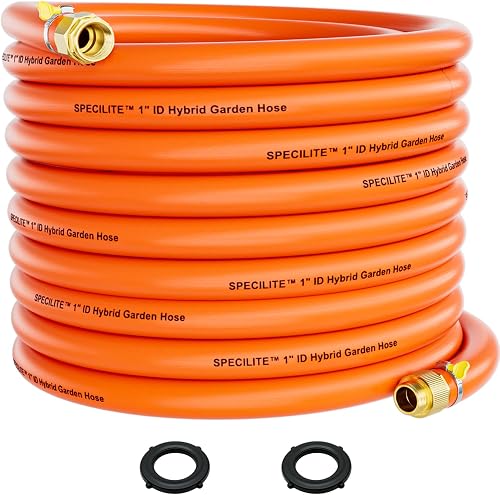 SPECILITE 1" Garden Water Hose 50ft, 3X Faster Flow & Time Saving