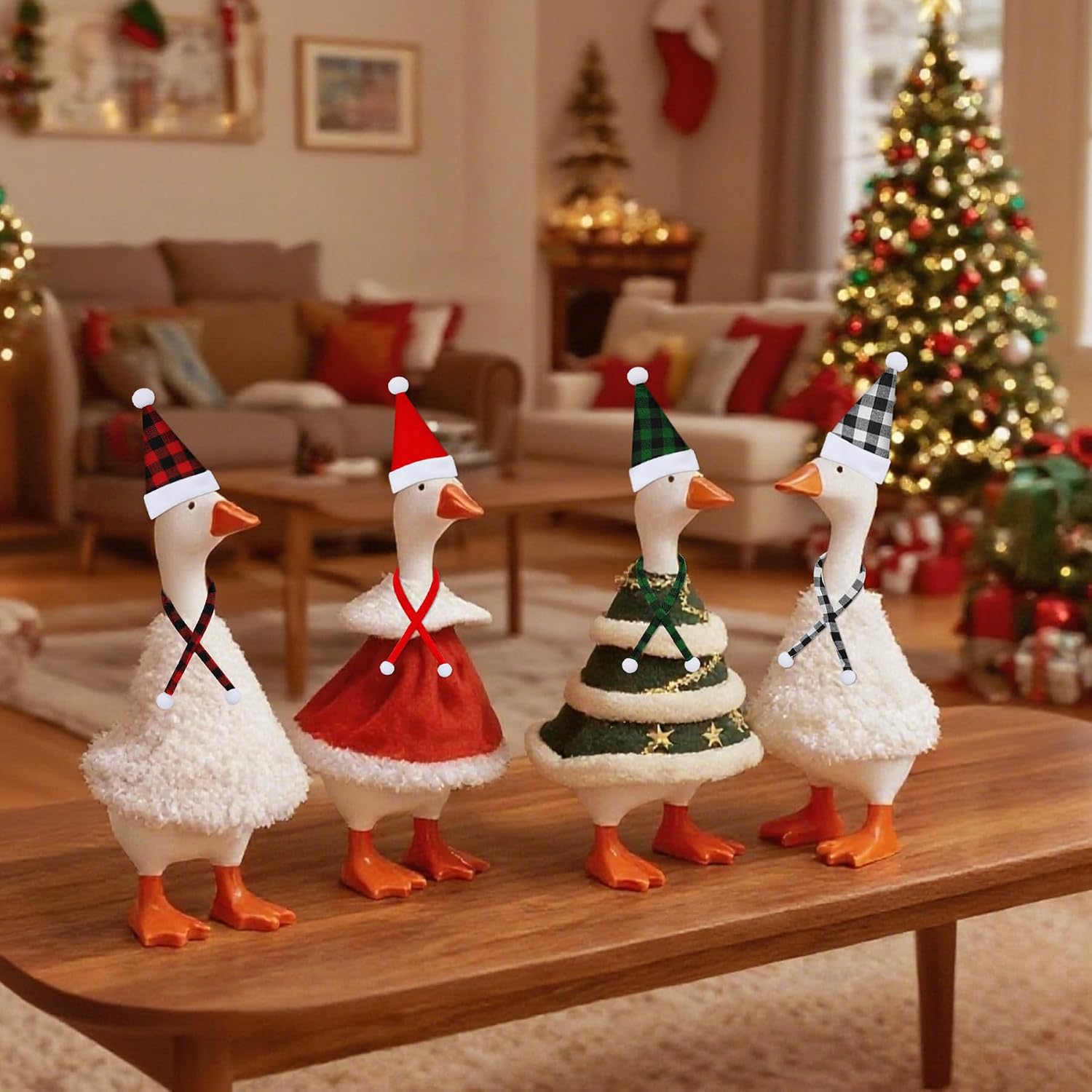 16 Pcs Mini Knit Doll Hats and Scarves Decor Mini Santa Hat for Crafts Small Christmas Tree Ornaments Decorations for DIY Craft Art Snowman Doll