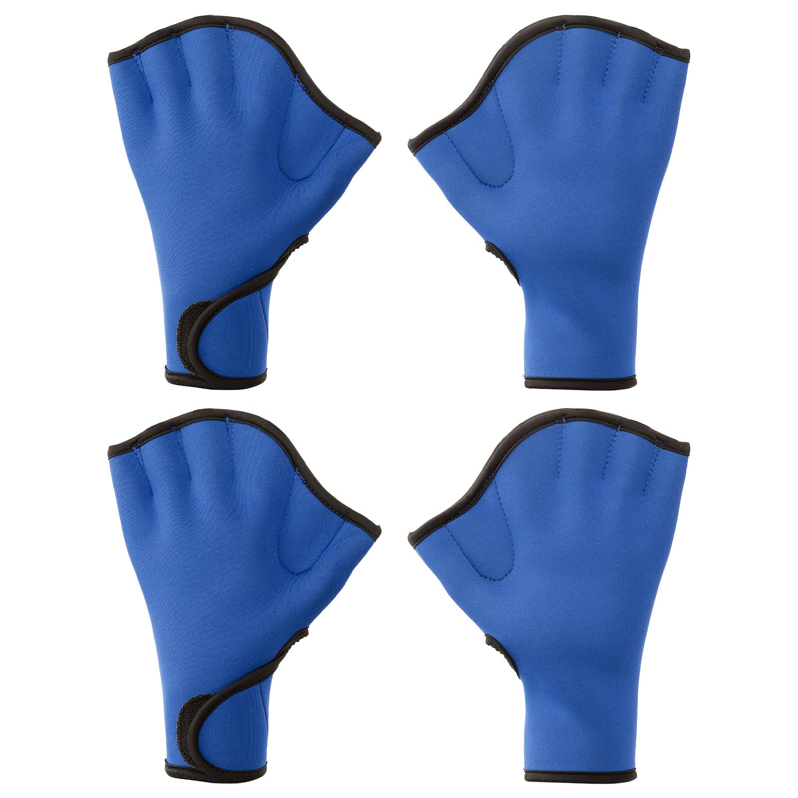 PATIKIL Swim Gloves, 2 Pair Webbed Swimming Gloves Aquatic Fitness Water Resistance Swim Hand Paddles for Women and Men Water Aerobics, M, Dark Blue/Black
