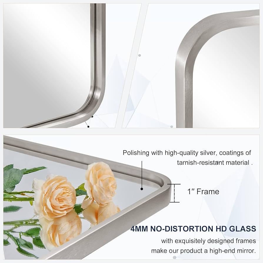 Amazon.com: ANDY STAR Brushed Nickel Arched Mirror, 26x38