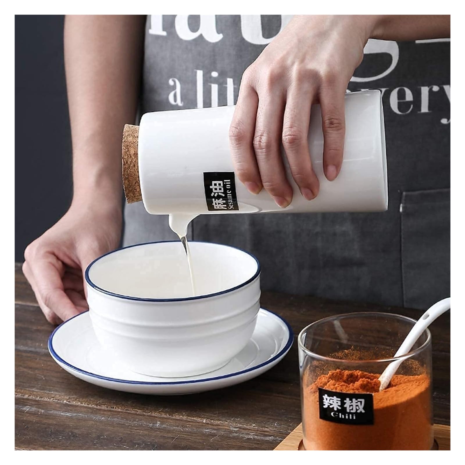 Dispensador De Aceite Y Vinagre Dispensador De Aceite Y Vinagre, Botella De Aceite, Botella De Mesa De Cerámica Vinagrera para Salsa De Soja O Vinagre Cocina De CER,M