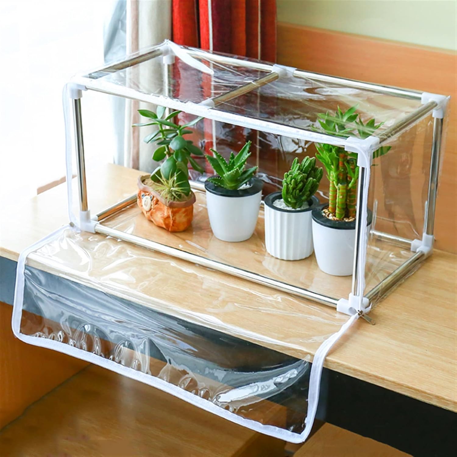 Portable Garden Greenhouse,with Zipper Doors,Reinforced Frame and PVC Cover, Plastic Plant Gardening Greenhouse, for Seedling,Plant Growing in Winter or Any Season ( Size : 120*30*30cm )