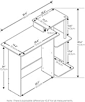 Vista 40 de Furinno - Escritorio compacto para computadora con estantes, Tablero de partículas, Marrón oscuro