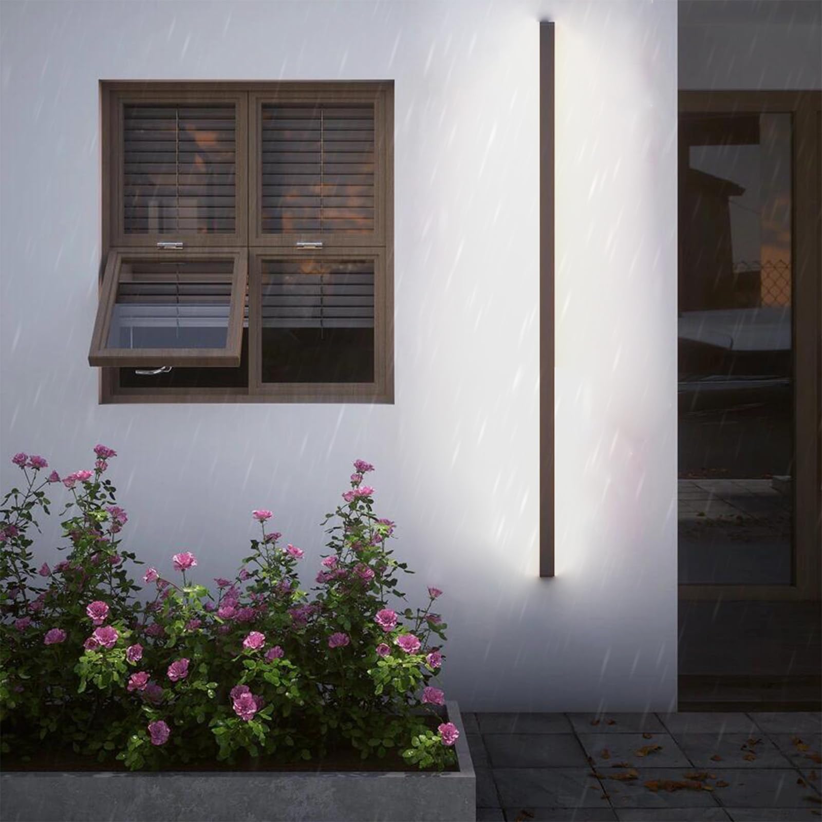 LED Esterno Lunga Applique da Parete Impermeabile IP65 Lampada da Parete Interno/Esterno Iluminazioni per Pareti Moderna Alluminio Giardini Terrazze Villa 3000K/4000K/6500K (D Luce Bianca,150cm)