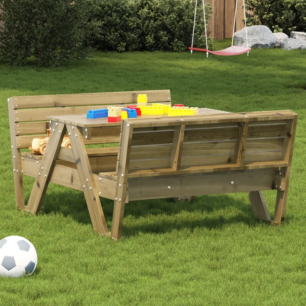 Tavolo da picnic per bambini 88 x 122 x 58 cm in legno di pino impregnato