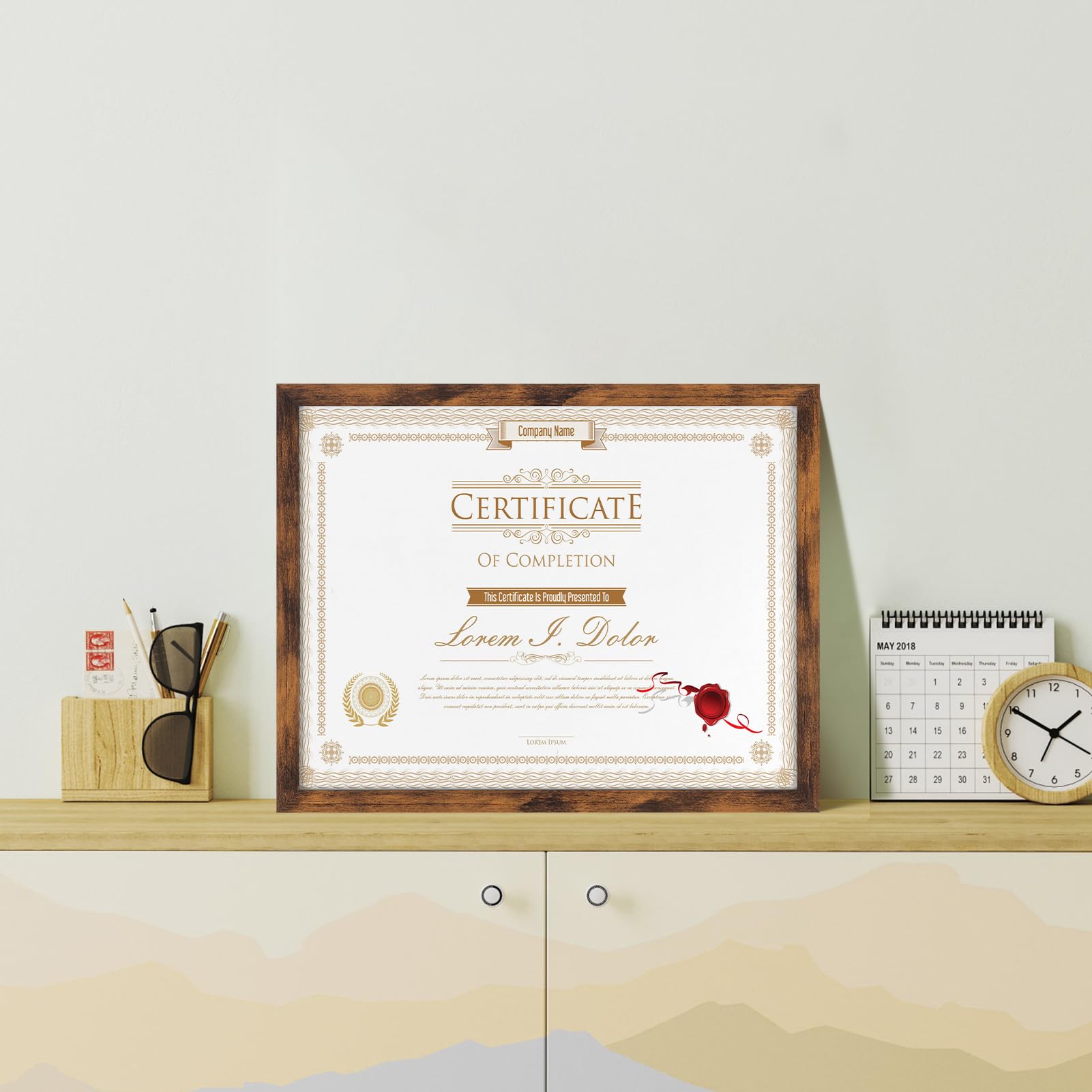 WIFTREY Multi 8.5x11 Brown Picture Frames 18 Pack, Rustic Brown 8.5x11