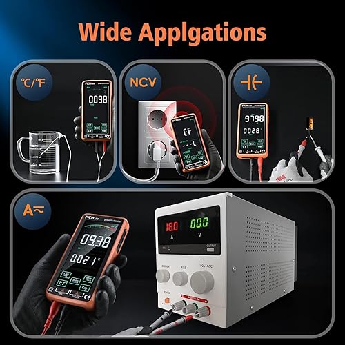 Miniatura 16 de FKM Probador de multímetro digital de rango automático TRMS 6000 cuentas Voltímetro recargable inteligente Probador eléctrico mide corriente AC/DC