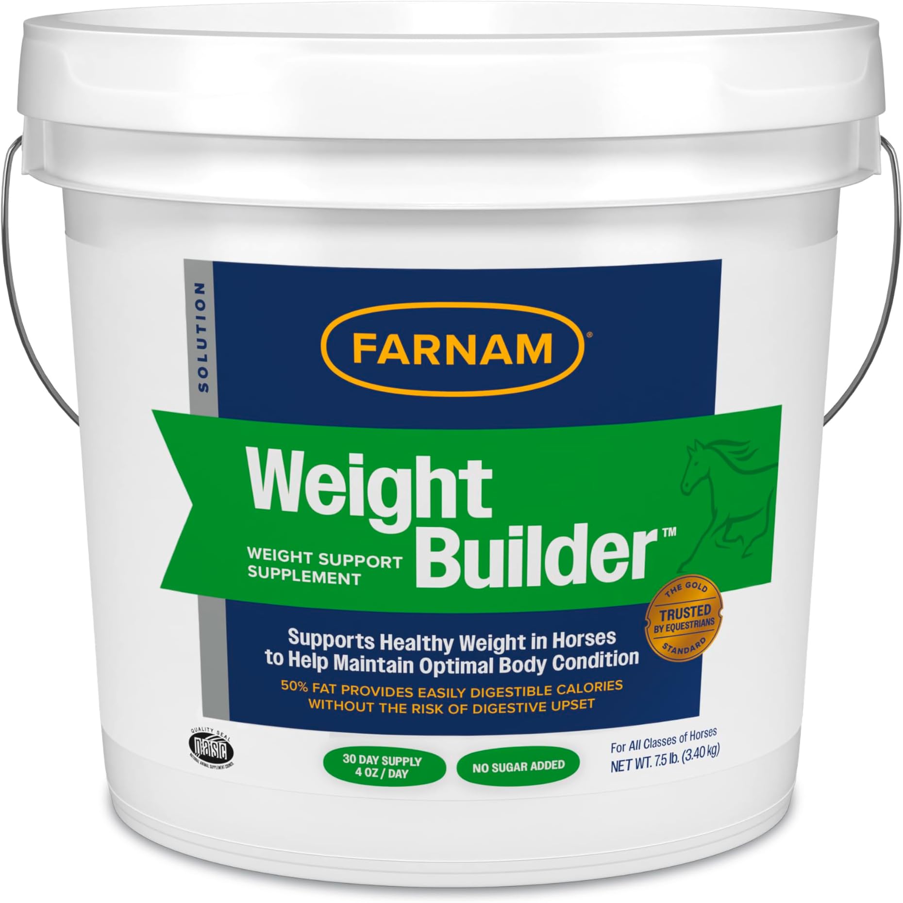 Weight Builder Horse Weight Supplement, Helps Maintain Optimal Weight and Body Condition with no Sugar Added, 7.5 pounds, 30 Day Supply