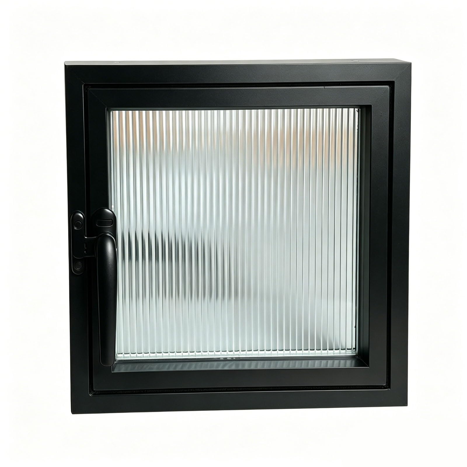 360° Rotating Window Metal Shed Glass Windows for Basement Bathroom, with Handles Flush Mount Transom(Black,70cm/28in)