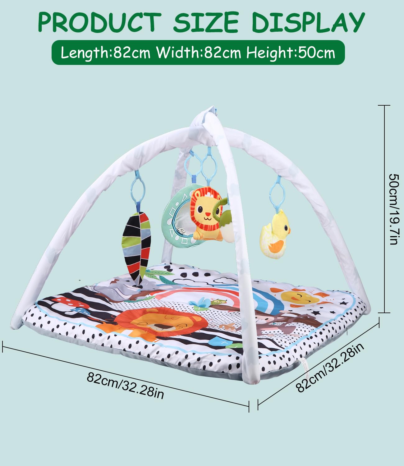 Tapis de Jeu pour bébé 0-6 Mois avec Arche réglable Gymnase développement cognitif