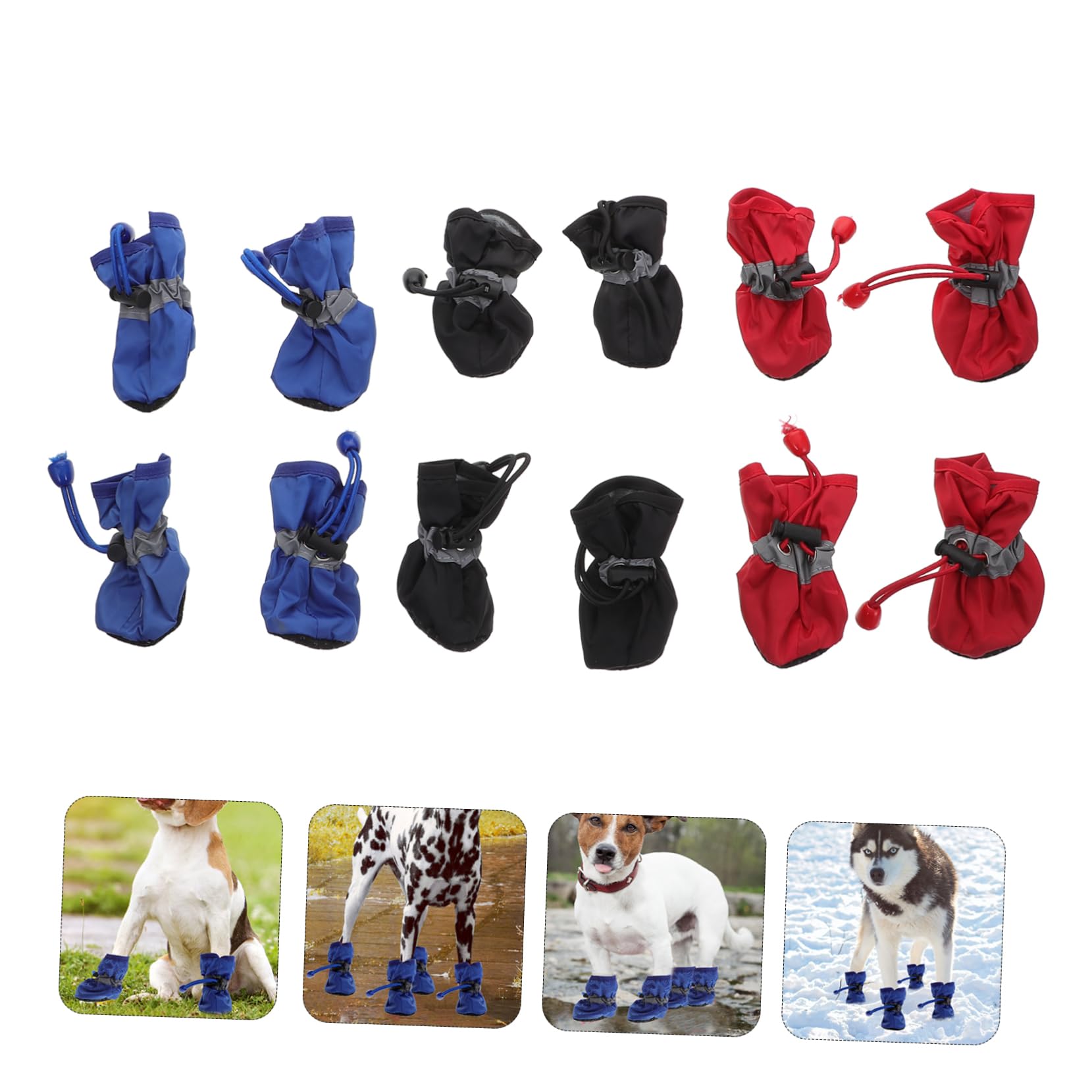 ABOOFAN 9 Set di Stivali da Pioggia per Cani Resistenti Allacqua per Esterni Facili da Indossare